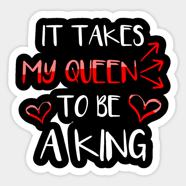 King and Queen Couple Shirt for Him Sticker by LacaDesigns